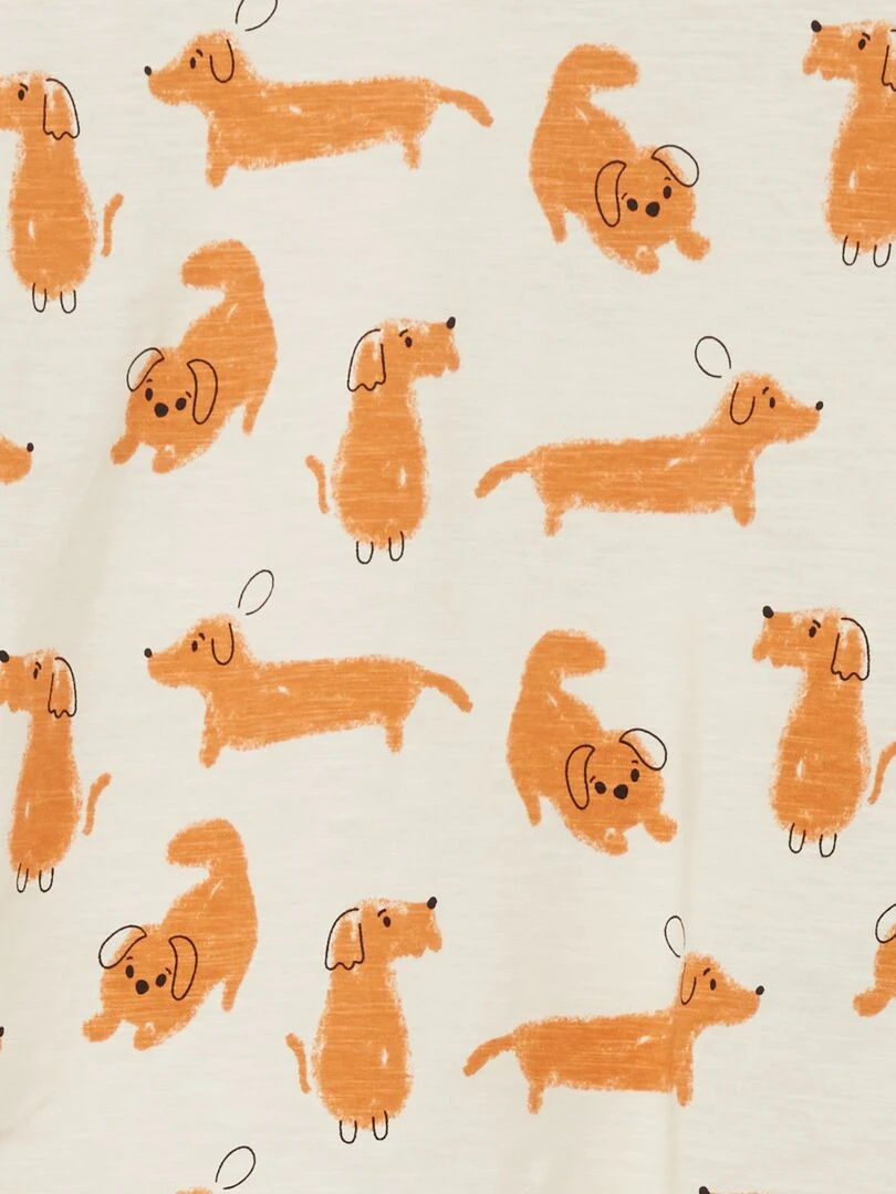 T shirt imprimé 'chiens' Beige