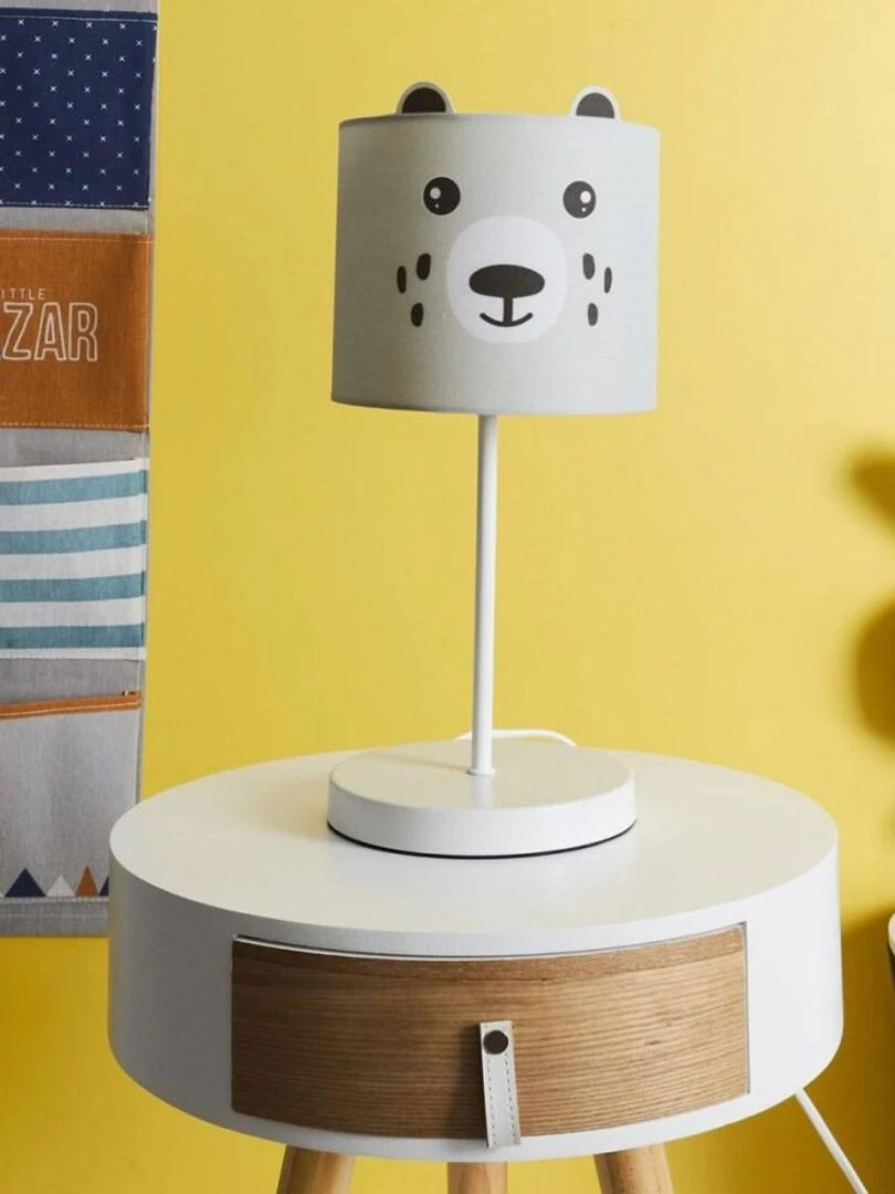 Lampe de chevet enfant ours Gris