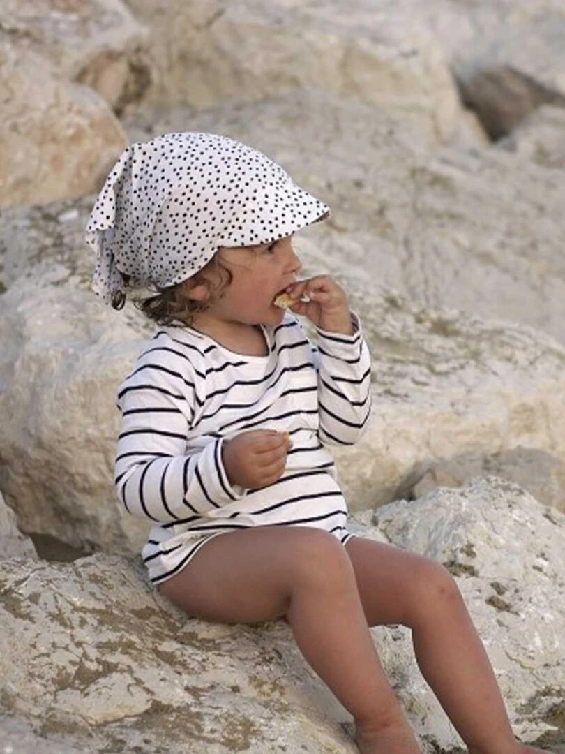 Casquette bandana bébé en bambou ELODIE Bleu