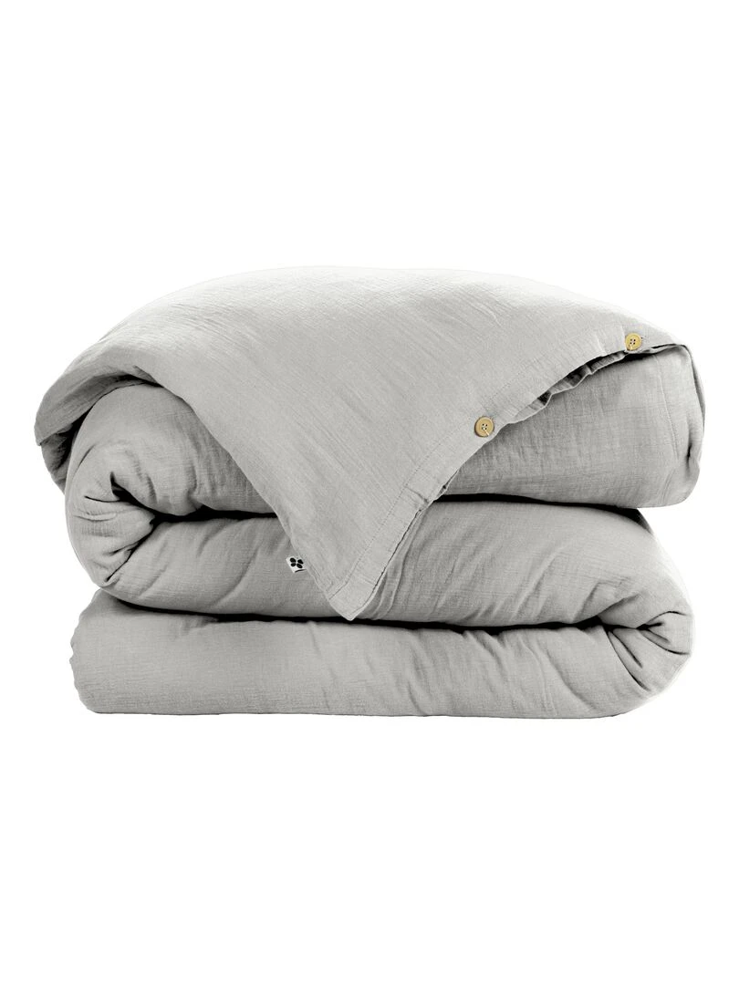 Housse de couette Double Gaze Coton Collection Gaia Gris