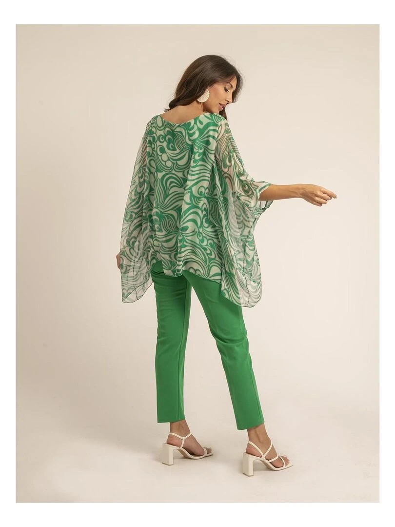 Blouse voile motifs FATINA Vert