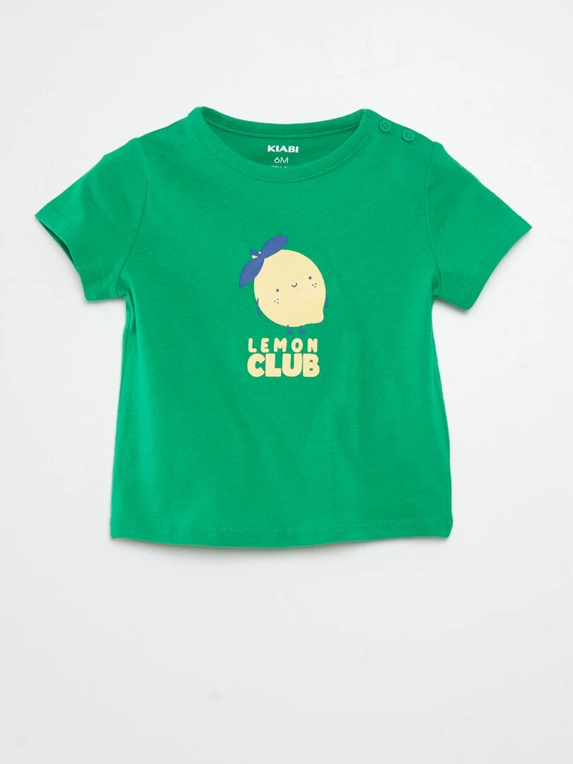 T shirt manches courtes imprimé Vert