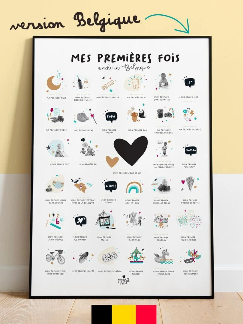 Affiche mes Premières Fois Belgique Blanc Doré