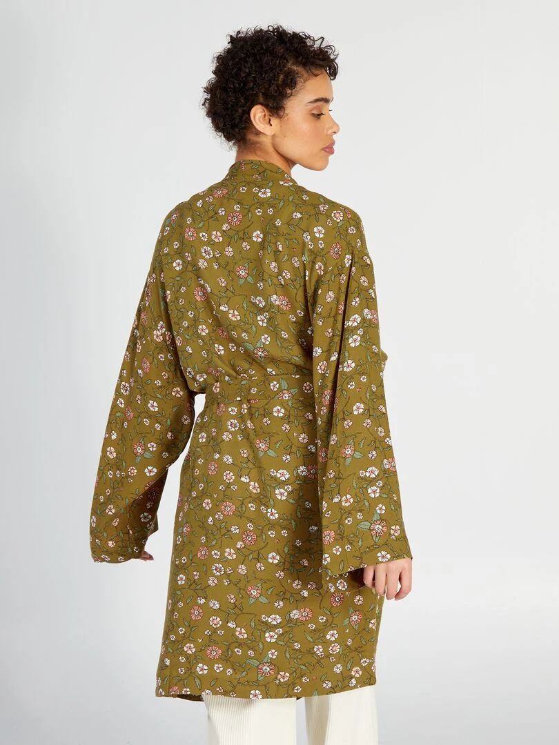 Peignoir en twill à motif Jaune