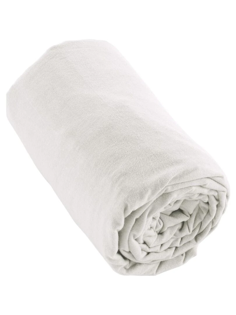 Drap Housse flanelle Collection Candice Blanc