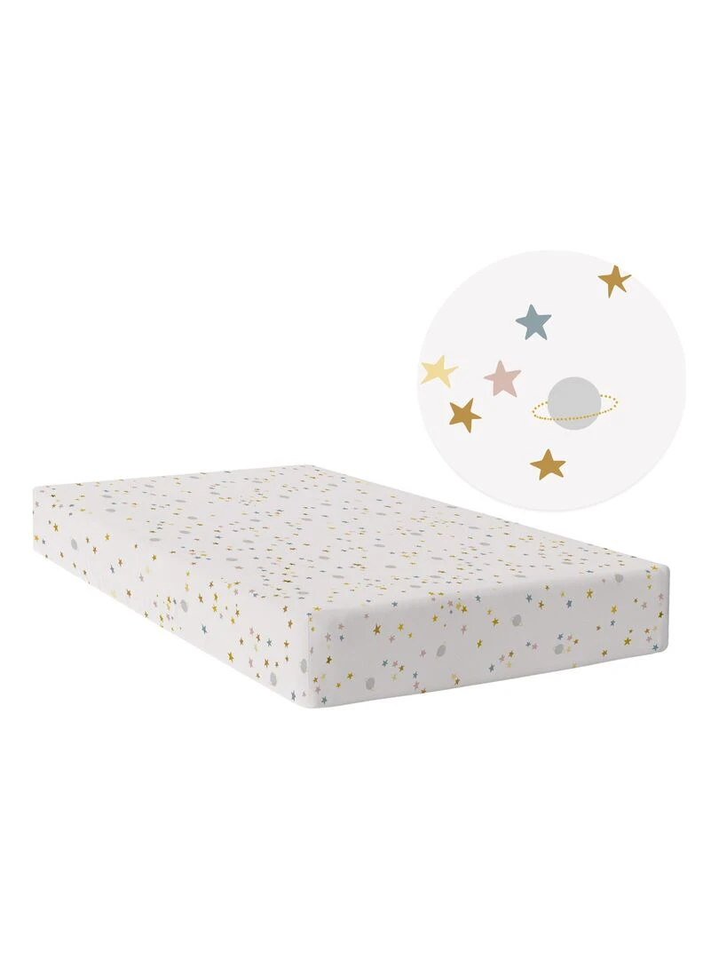 Drap housse Saturn "Happyfriday"   Blanc