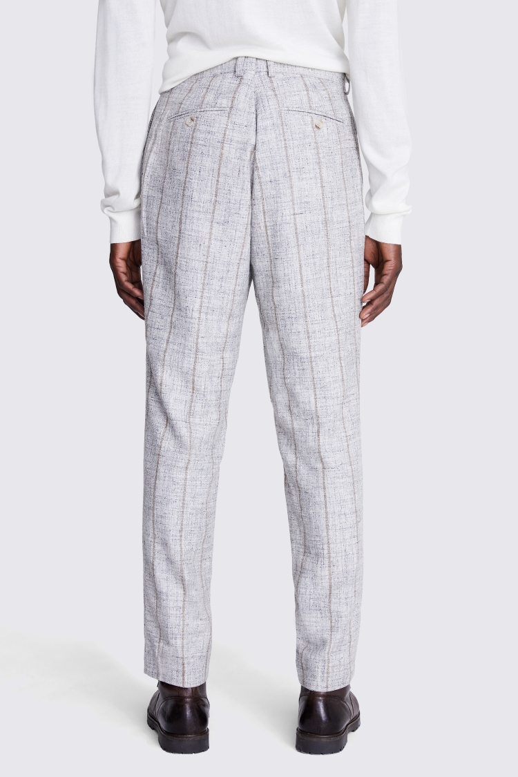 Tailored Fit Light Grey Stripe Trousers Buy Online at Moss