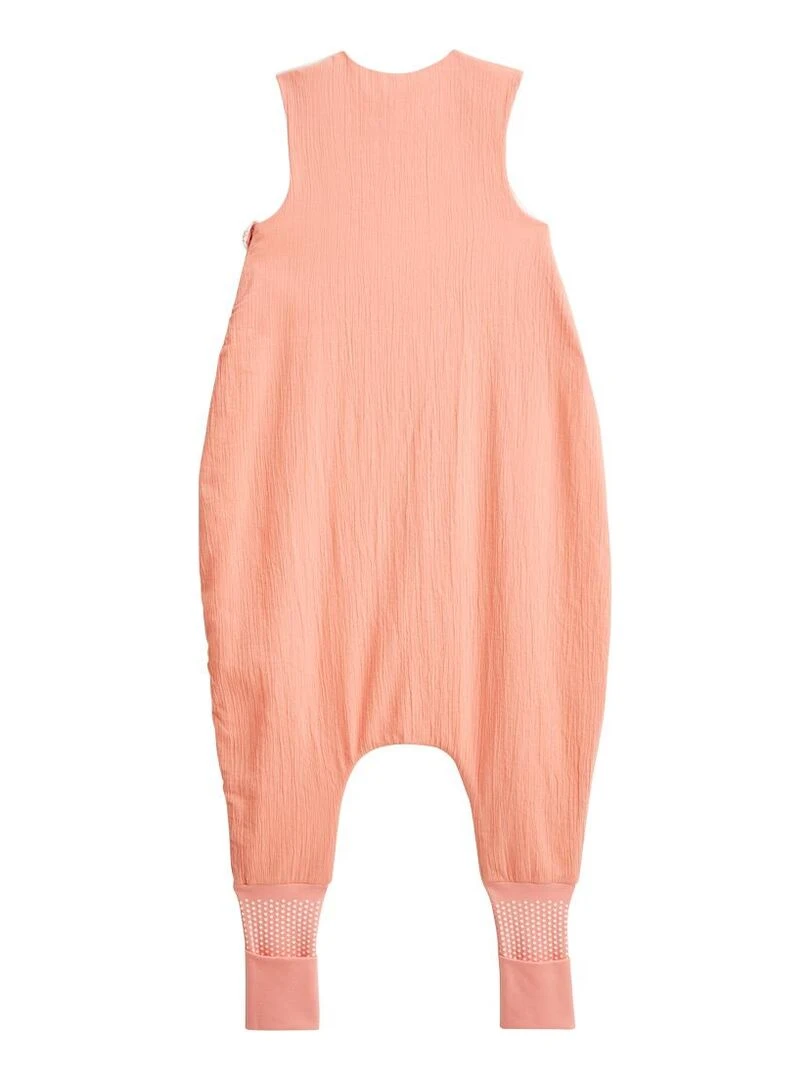 Turbulette d'été en gaze de coton avec pieds retroussables Sumba Orange corail
