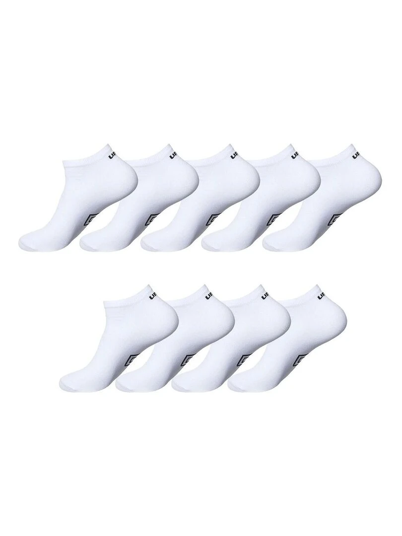 Lot de 9 Paires de Chaussettes Sneackers Homme Taille 39/42 Umbro Blanc