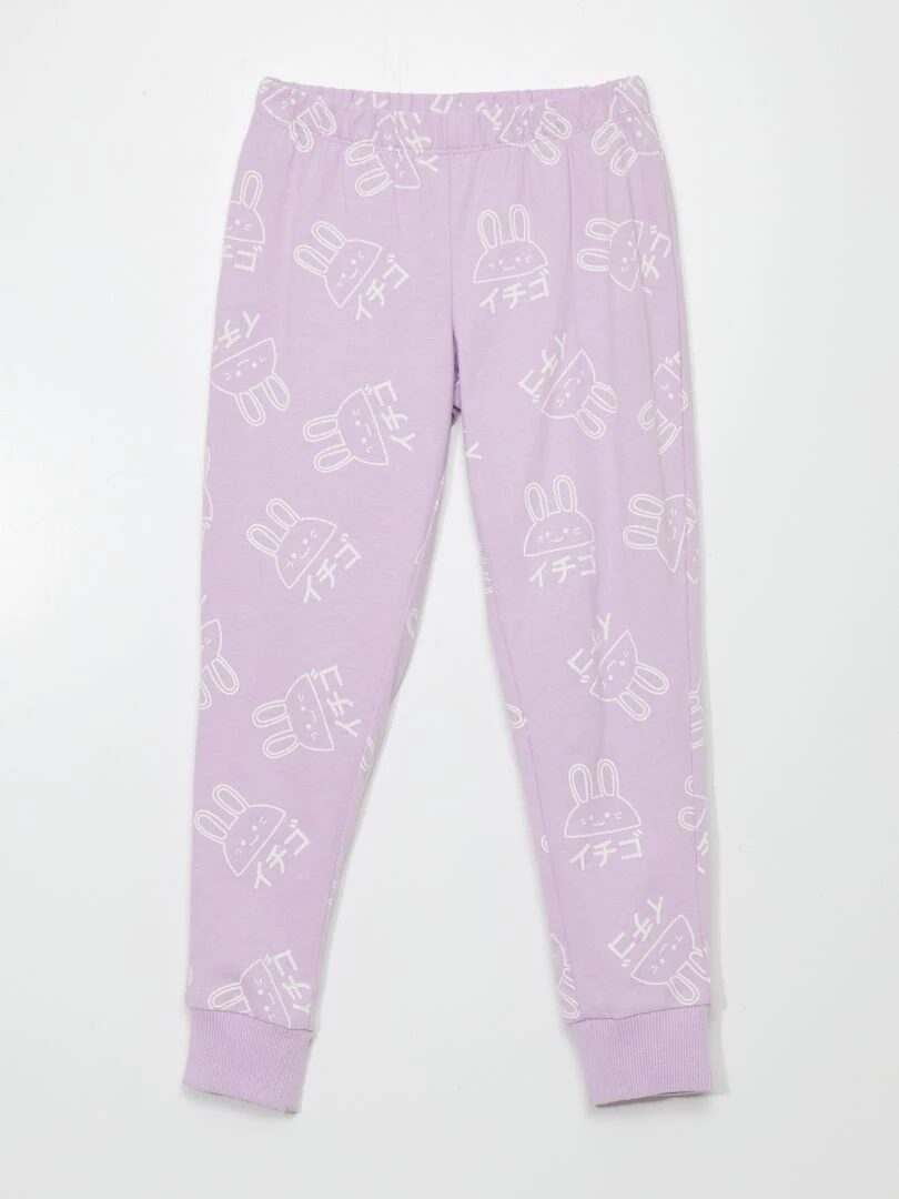 Pyjama long en jersey   2 pièces   Violet