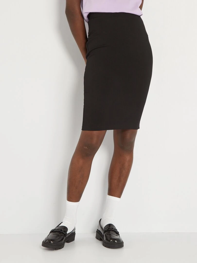 Jupe crayon en maille milano noir