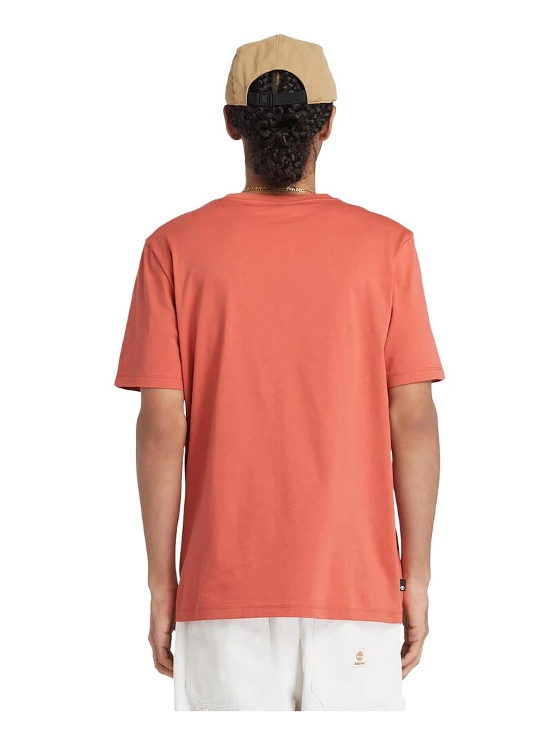 Tee Shirt Timberland Linear Logo Short Sleev Orange
