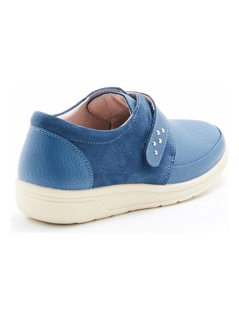 Derbies bi matières à scratch   Damart   Bleu gris