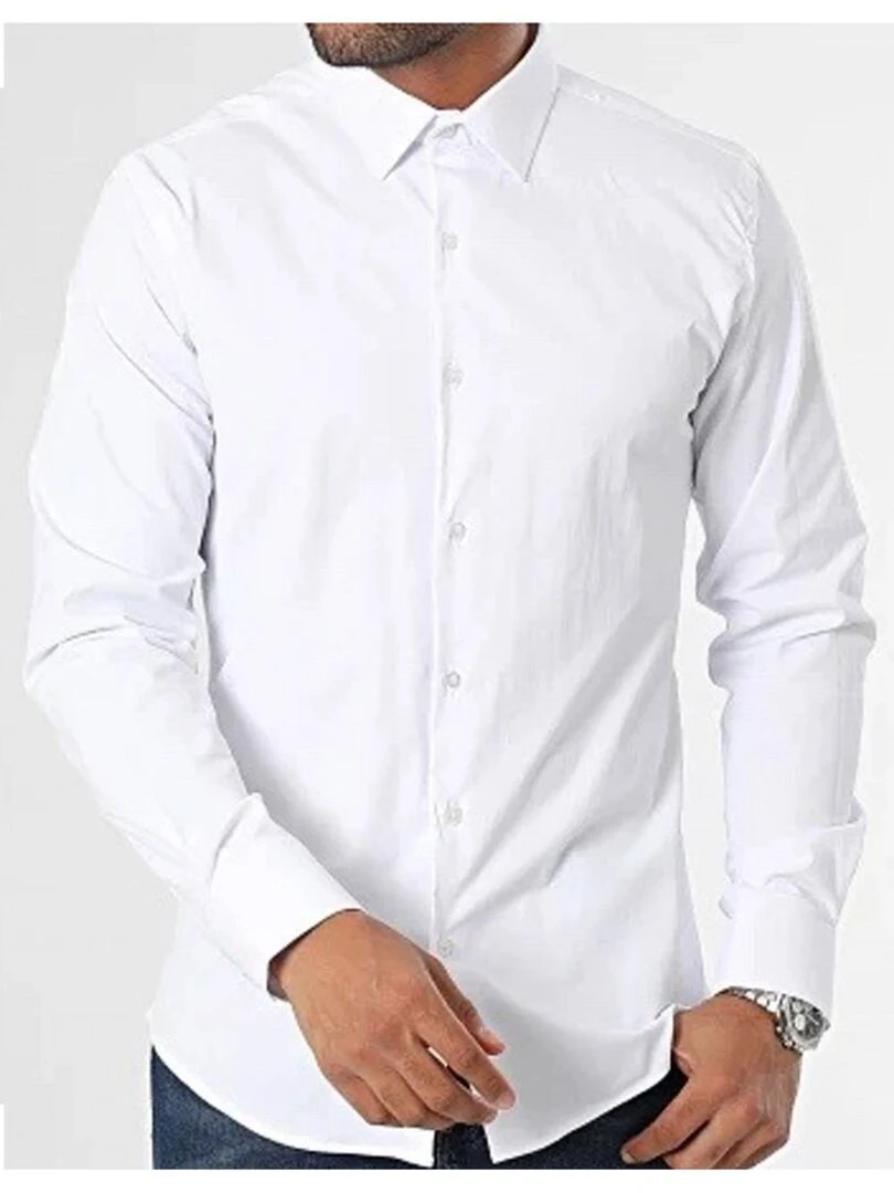 Chemise Slim Fit Kebello Blanc Blanc