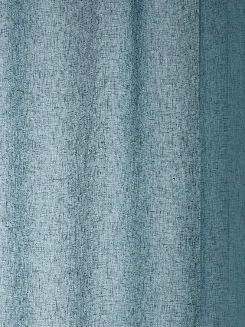 Rideau Voilage poly lin galon fronceur Bleu
