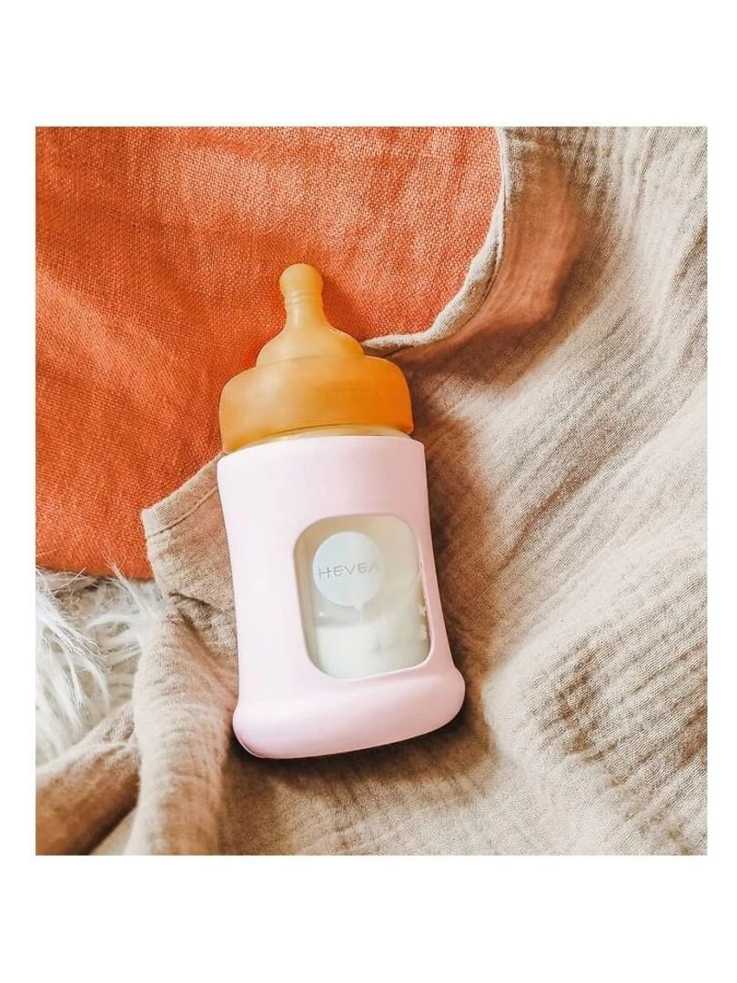 Biberon en verre zéro plastique avec housse de protection rose 15 Rose