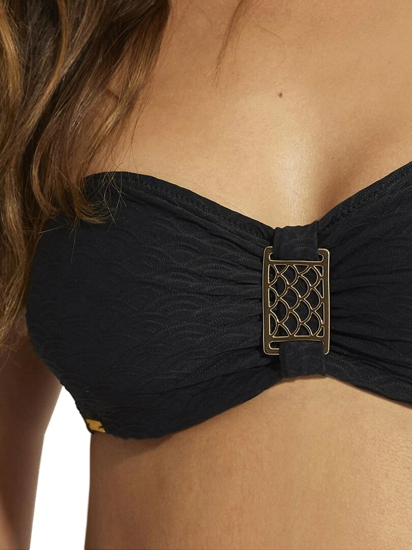 Haut maillot de bain bandeau non préformé Sicilia   Noir