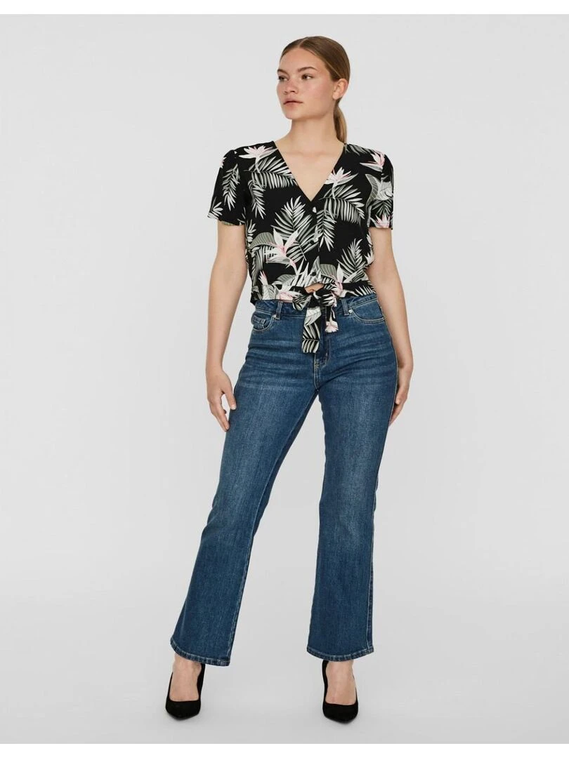 Chemise imprimé fluide en coton Vero Moda Noir Noir