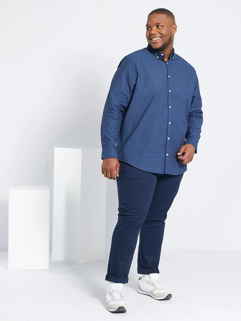 Chino slim en coton stretch L30 bleu marine