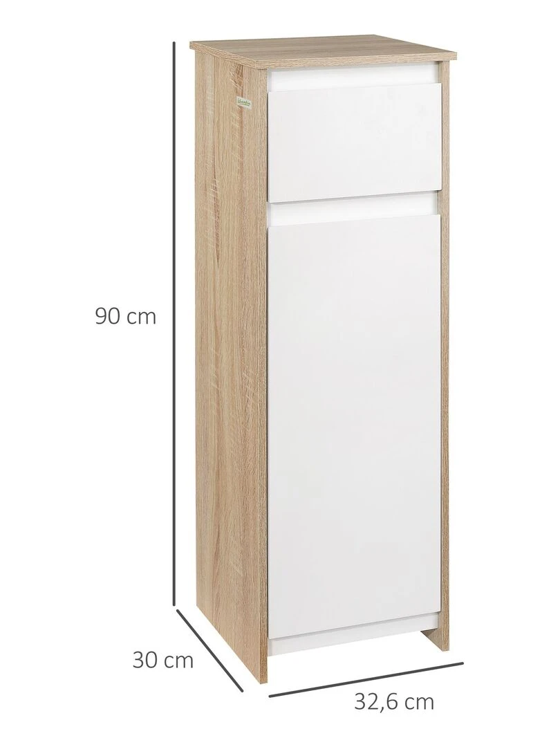 Meuble colonne bas salle de bain style cosy porte tiroir   Beige