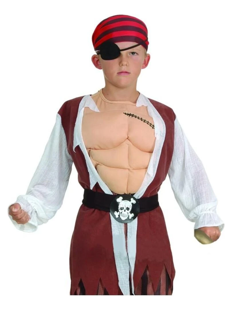 Déguisement Corsaire musclé luxe enfant Rouge