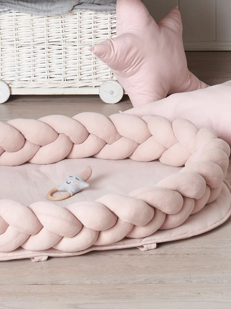 Hochet pour bébé en coton tricoté étoile   Rose