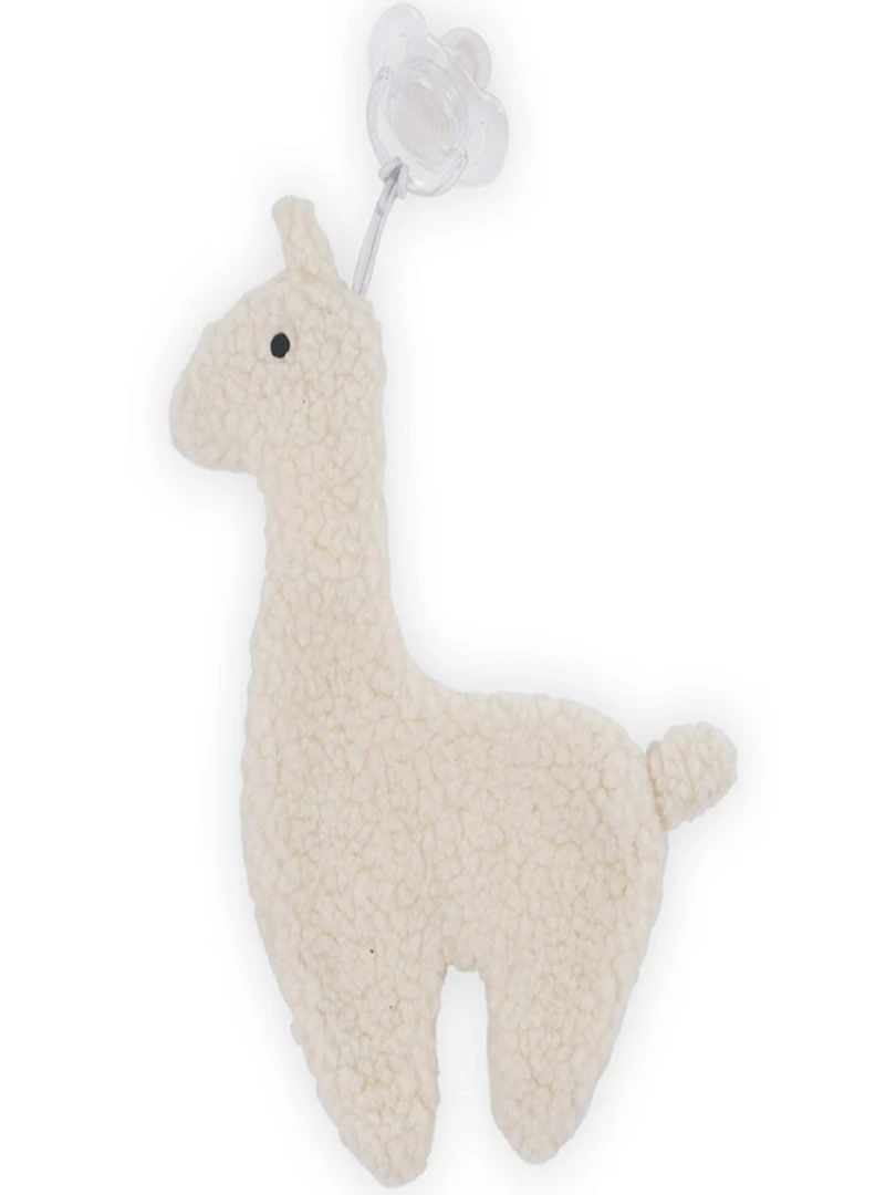 Doudou attache sucette Lama blanc Ecru