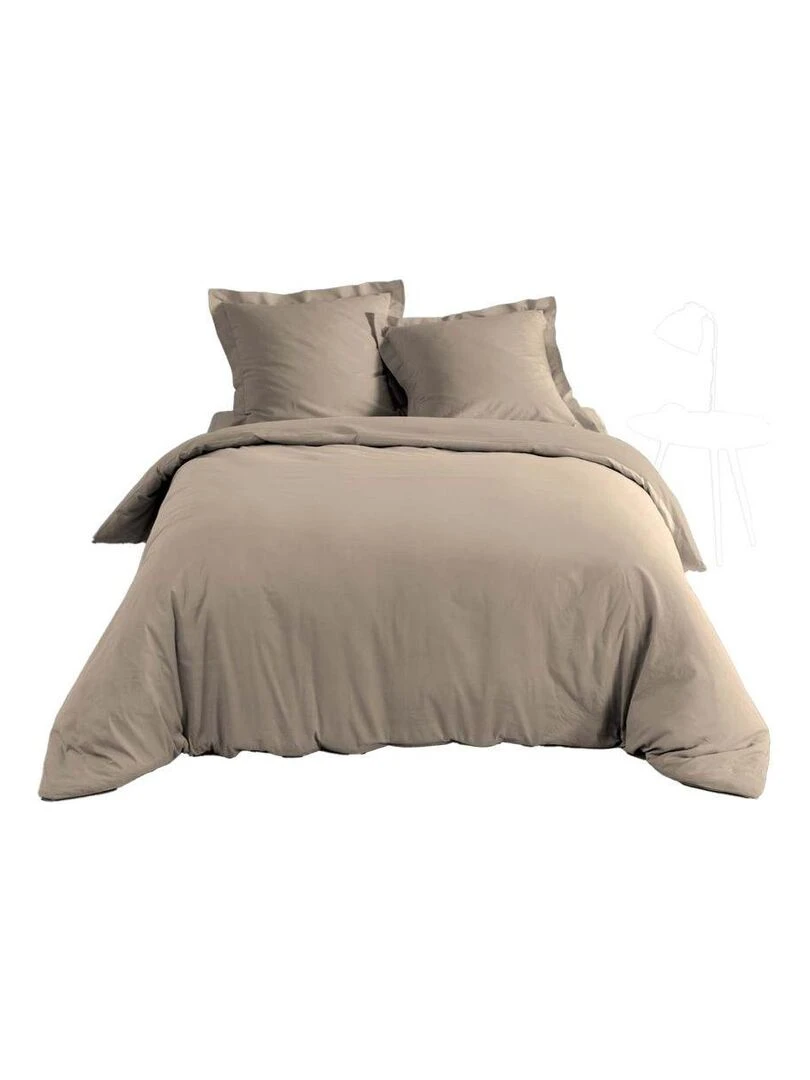 Housse de couette Percaline   Beige clair