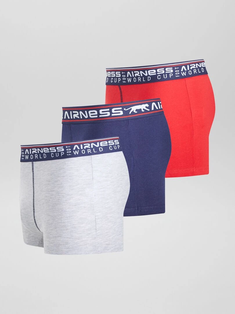 Lot de 3 boxers 'Airness'   Rouge/bleu/gris