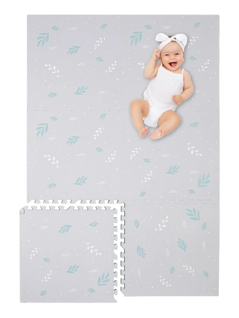 Tapis De Jeu Enfant Puzzle Arc En Ciel par Kidolo 120 x 180 cm Gris clair