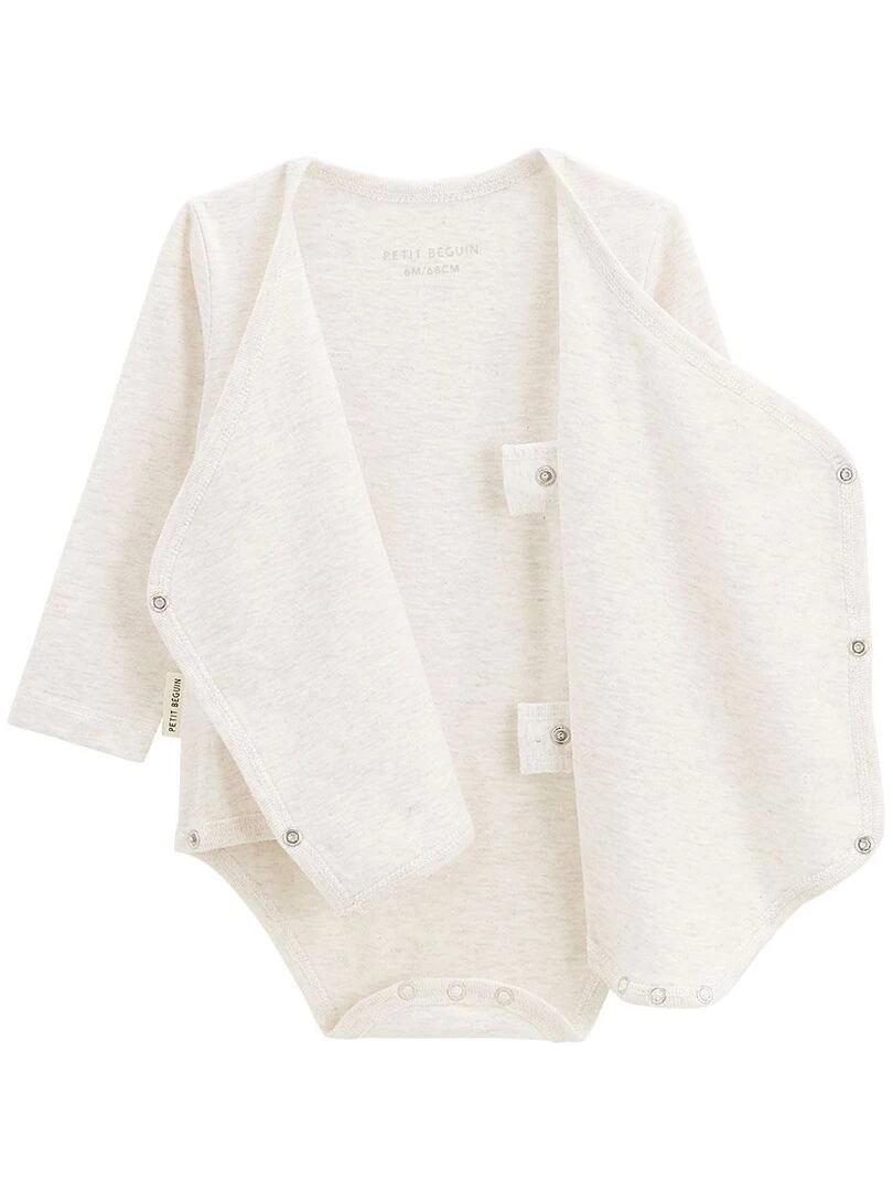 Lot de 3 bodies bébé manches longues croisés   Vert