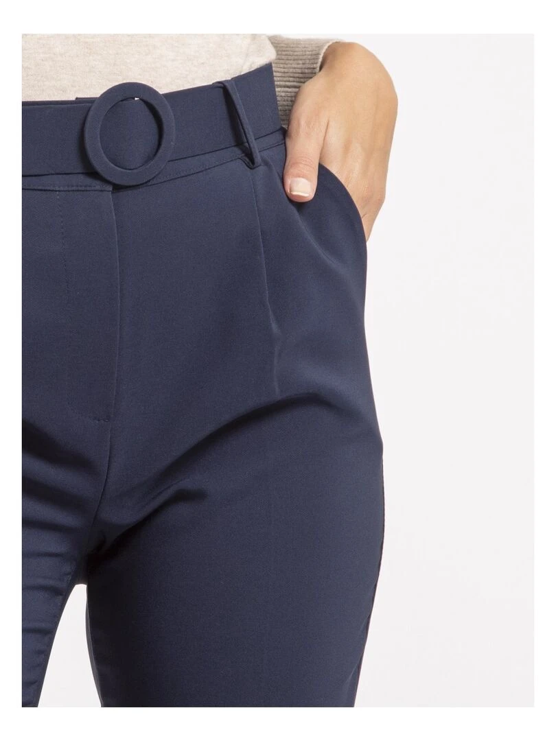 Pantalon avec ceinture EMILIAN   Bleu marine
