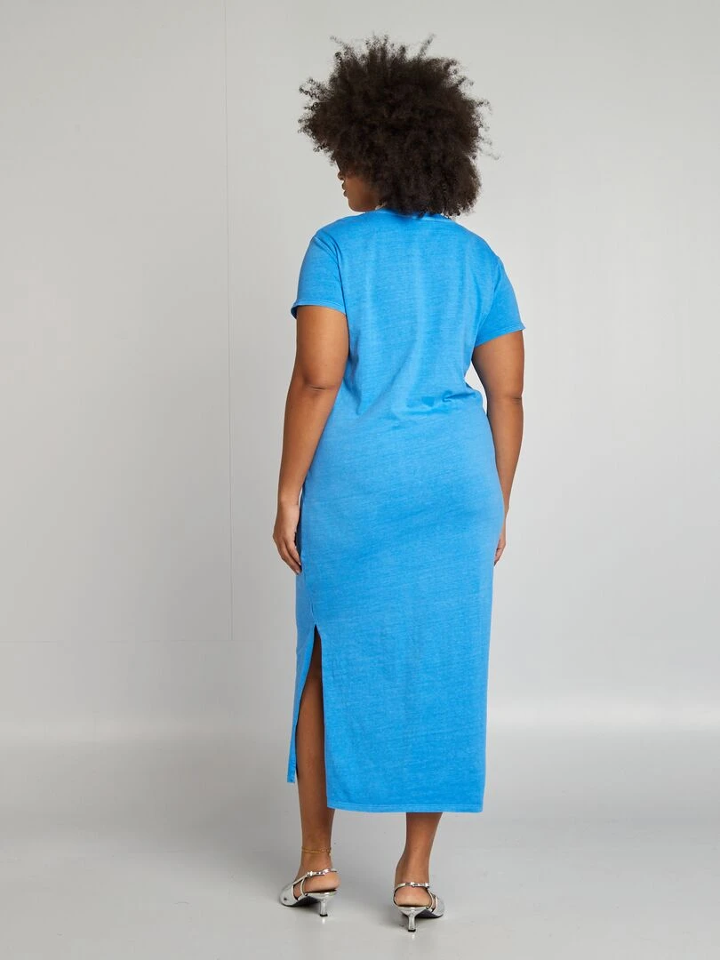 Robe t shirt effet délavé   Bleu