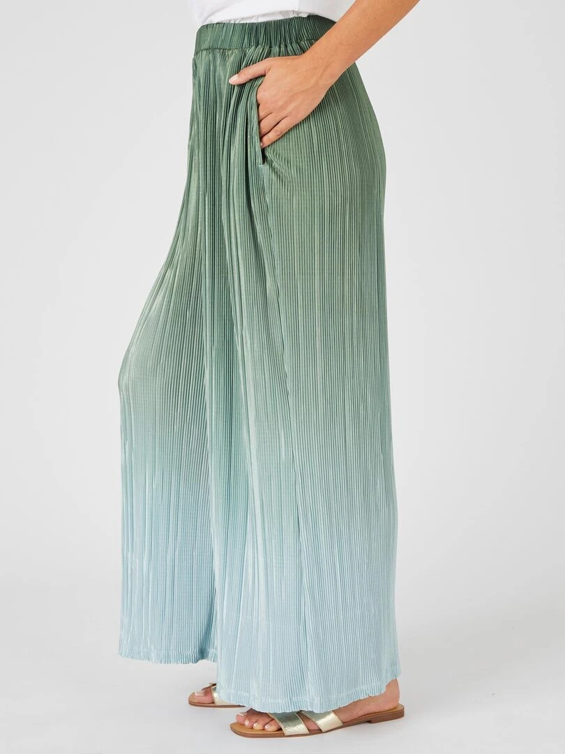Pantalon 7/8ème maille plissée   Damart   Vert
