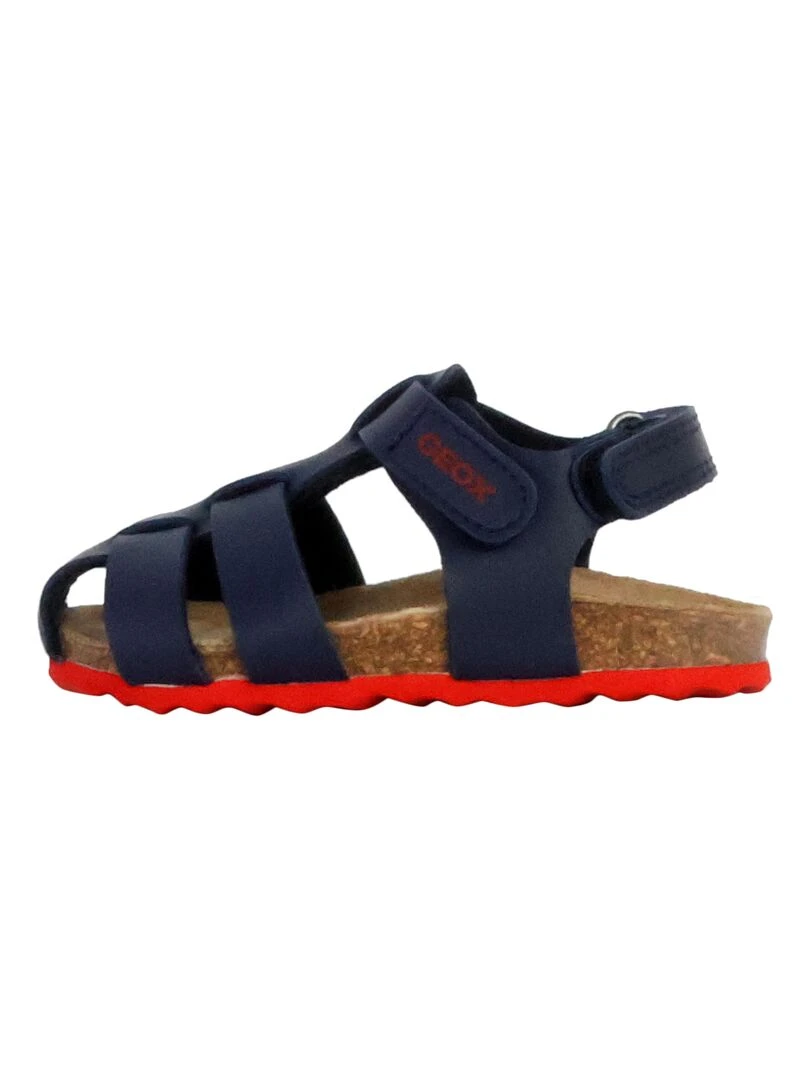 Sandales Cuir Enfant Geox Chalki Bleu