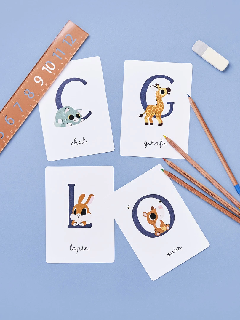 Cartes d'apprentissage 'L'alphabet avec les animaux'   N/A