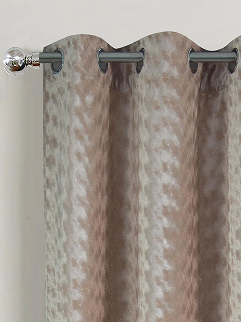Paire de rideaux obscurcissants Effet velours Beige