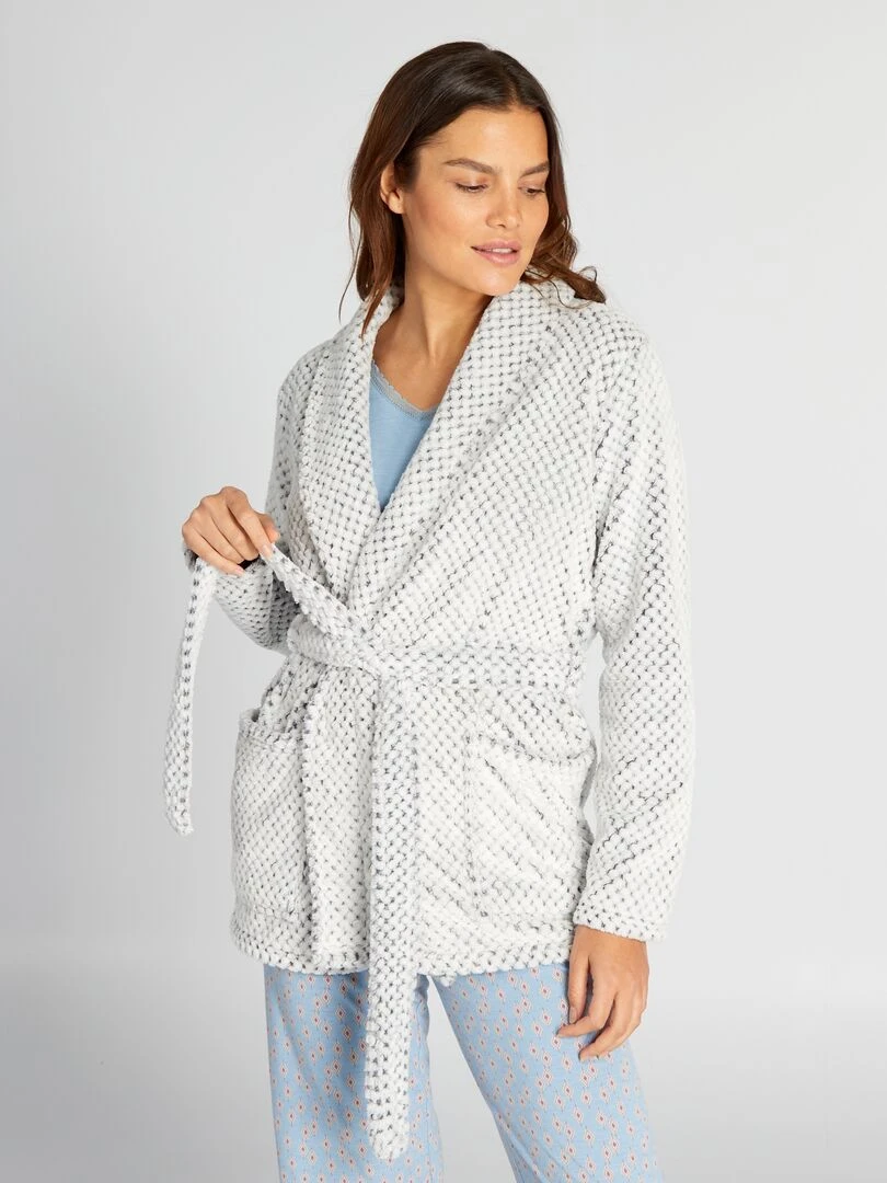 Peignoir en polaire Gris