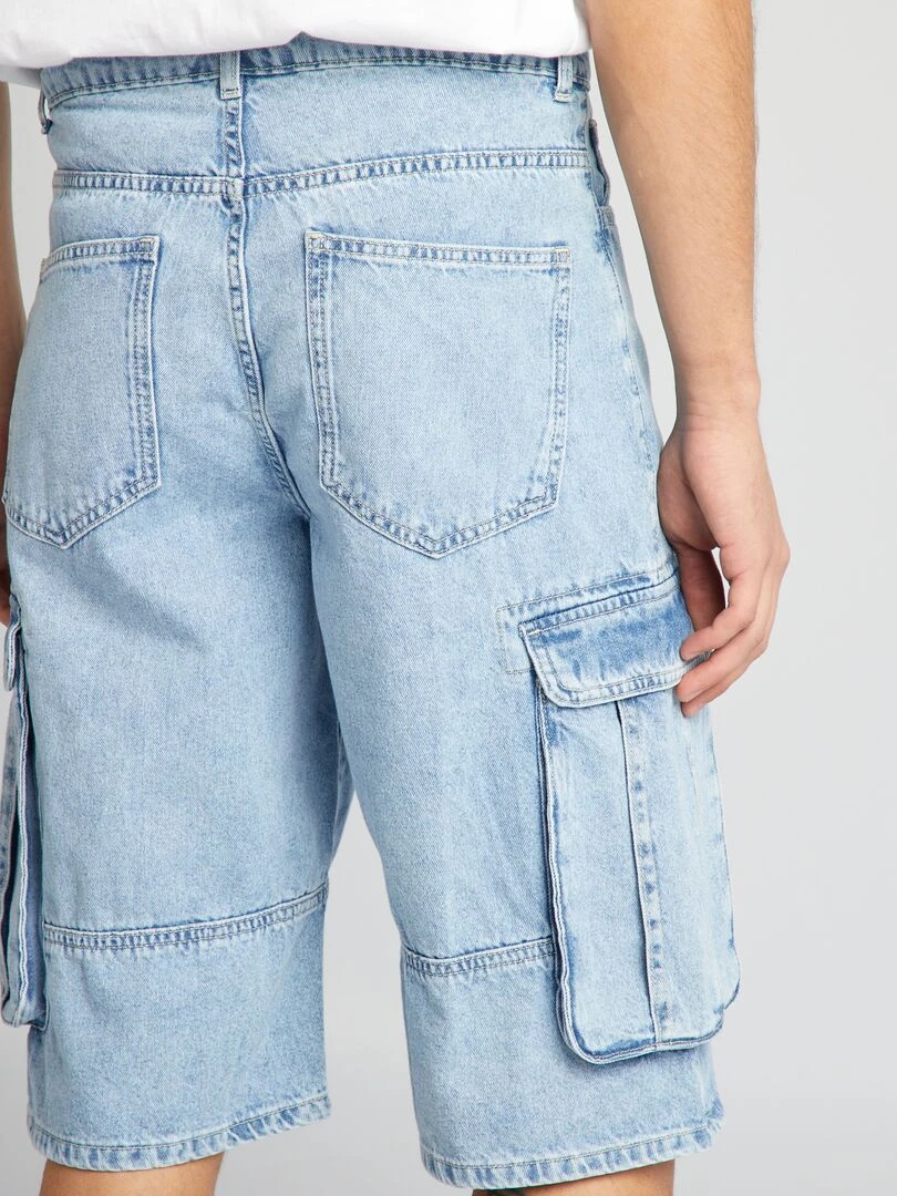 Bermuda avec poches sur les côtés   Bleu