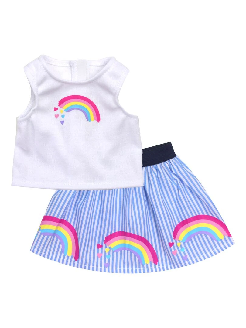 Sophia's 18" Poupee Rainbow Stripe Jirt & Tank White N/A