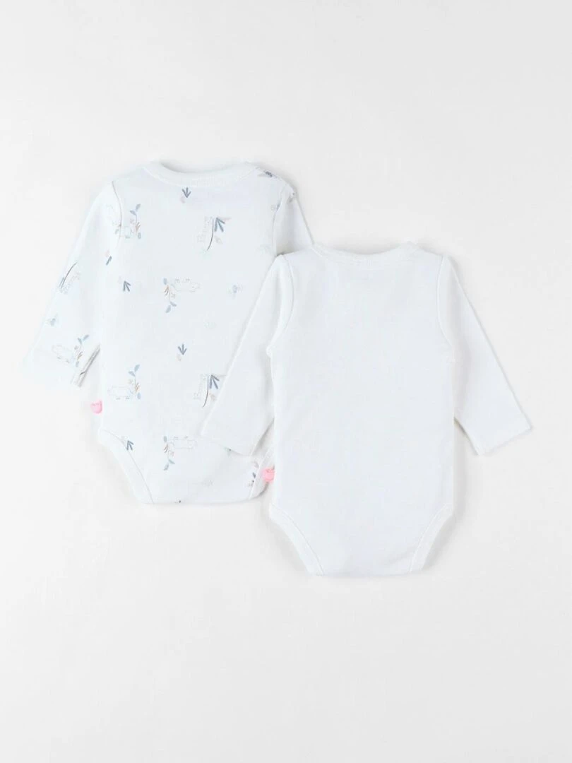 Set de 2 bodies savane en coton Noukie's Blanc