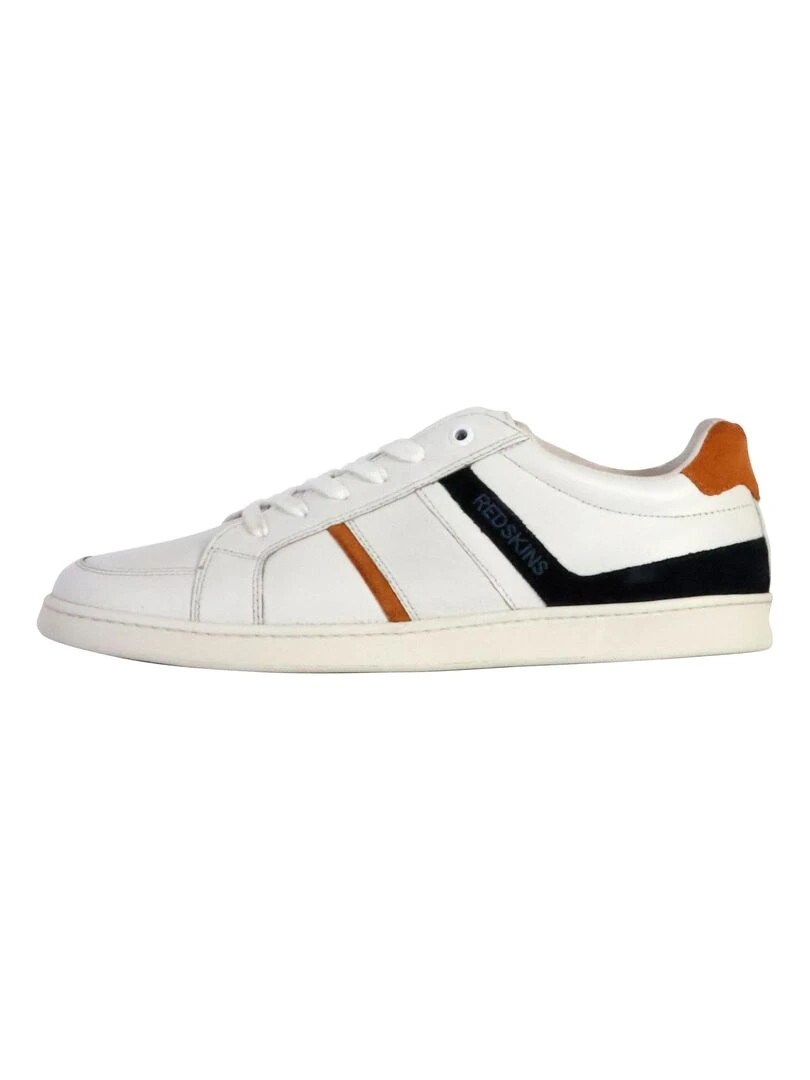 Basket Cuir Redskins Falko Blanc