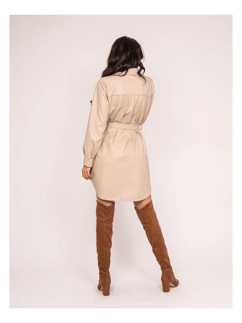 Robe courte similicuir ISKY Beige