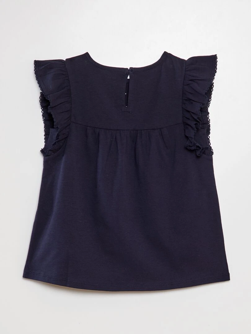 T shirt avec broderie   bleu marine