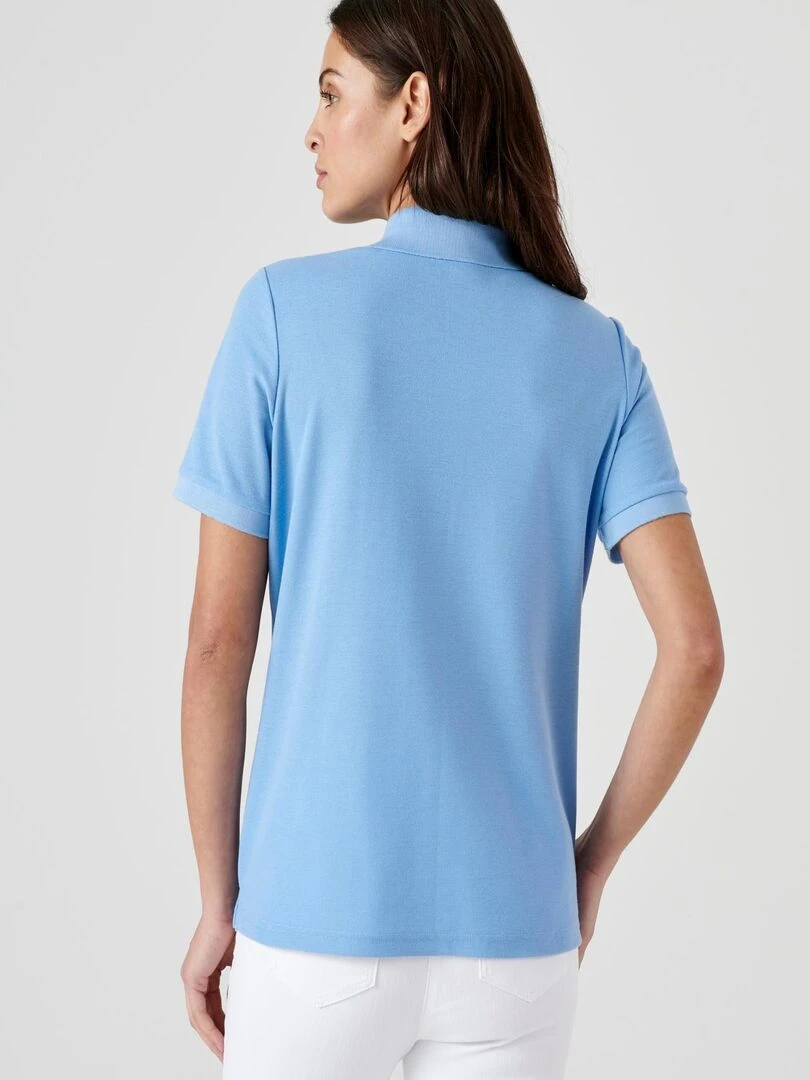 Polo maille piquée   Damart   Bleu lavande