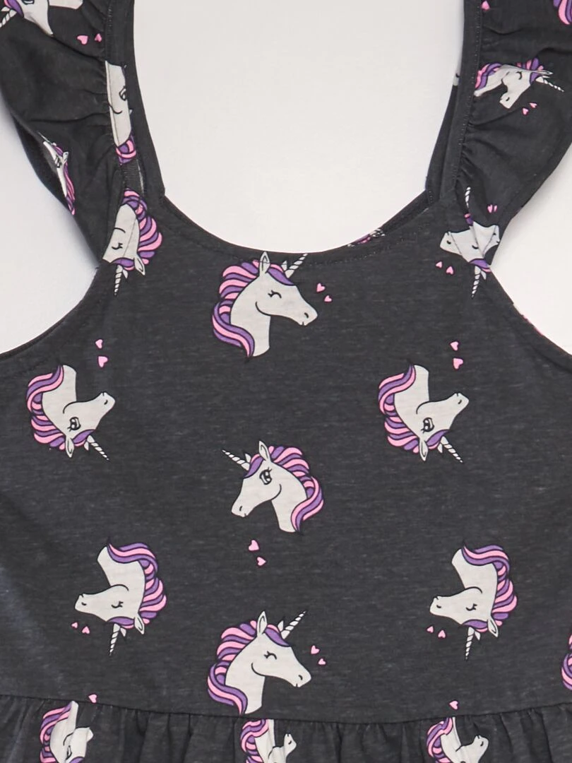 Robe légère imprimée Gris foncé