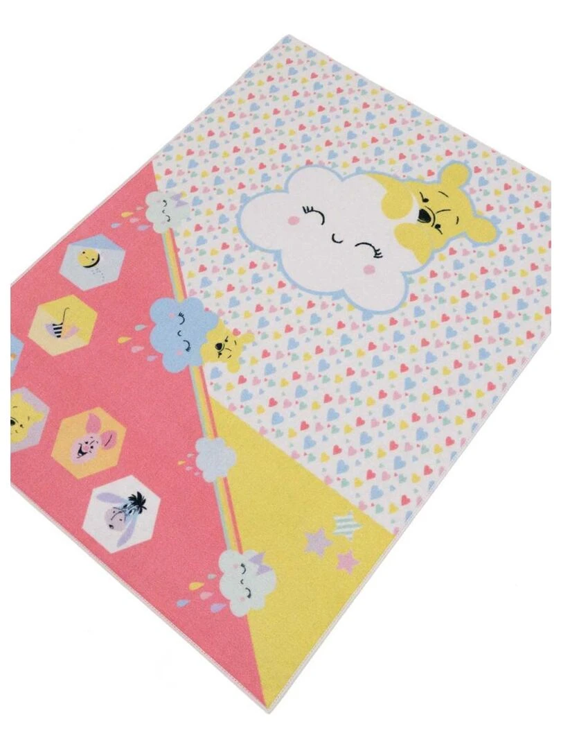 Tapis enfant WINNIE 02 LOVE Rose 95x125 Fait en Europe en nylon   Rose