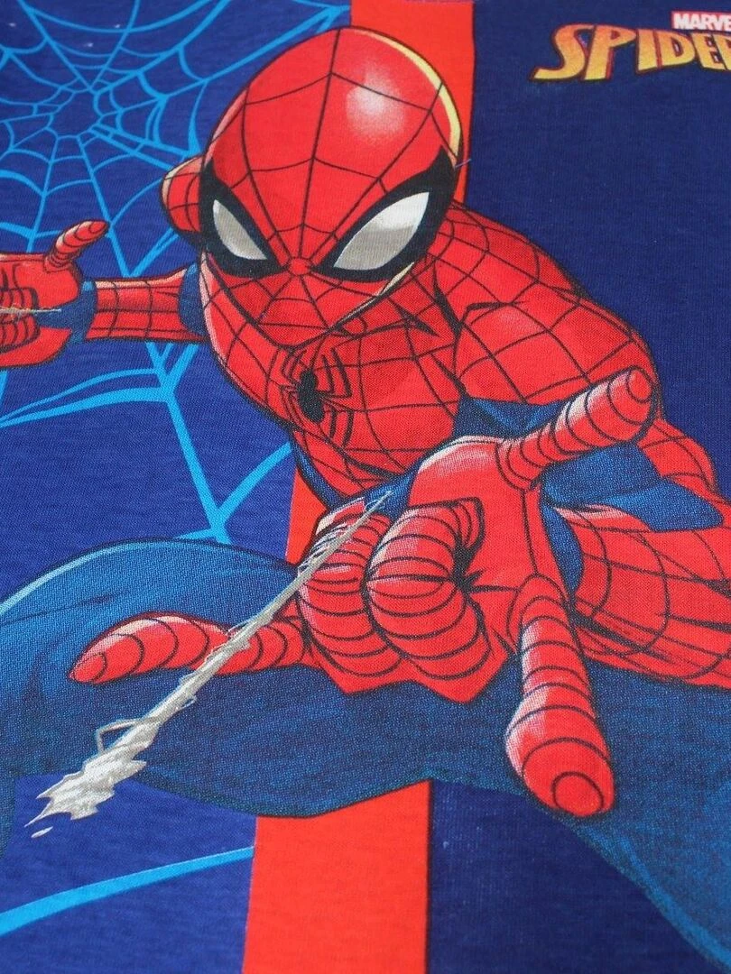 Spiderman   Ensemble T shirt short garçon Imprimé Spiderman   Bleu