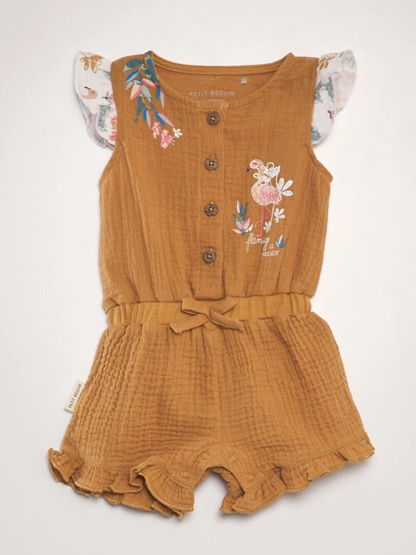 Combinaison en gaze de coton   Orange