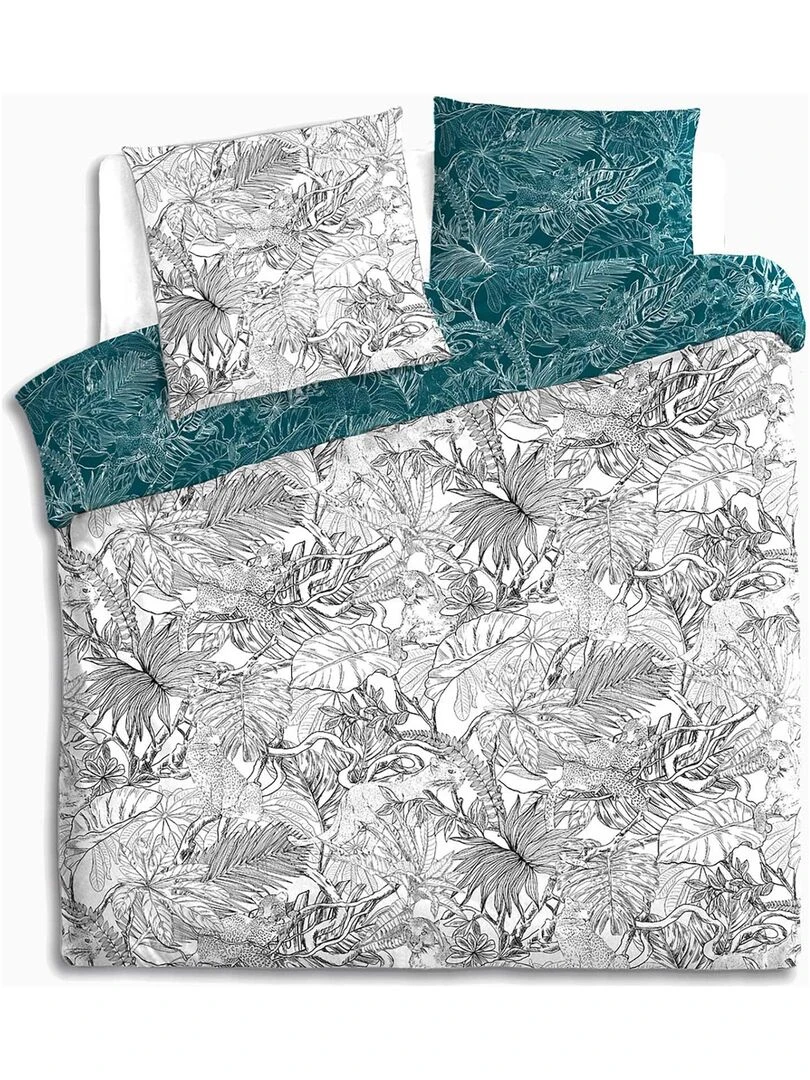 Parure de couette réversible "Jungle"   Blanc